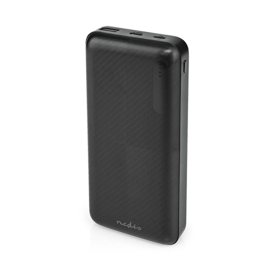 Powerbank 20000 mAh 1.5 / 2.0 / 3.0 A Outputs: 2 Output: 1x USB-A / 1x USB-C Inputs: 1x Micro USB / 1x USB-C PD2.0 18W Lithium-Polymeer