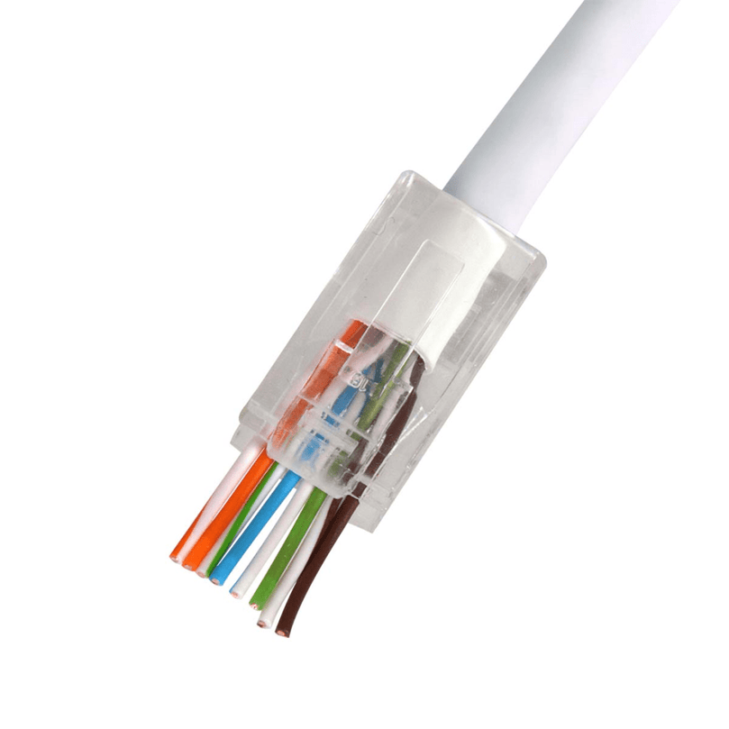 QCRJ45 CAT6 UTP 100 Quick connect U/UTP CAT6 dataconnector RJ45 met witte thule 100 stuks