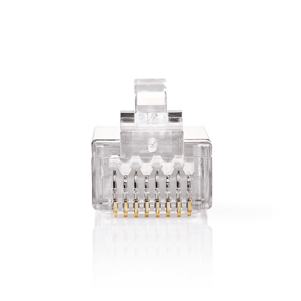 RJ45-Connector Male Solid STP CAT5 Recht Verguld 10 Stuks PVC Transparant Doos