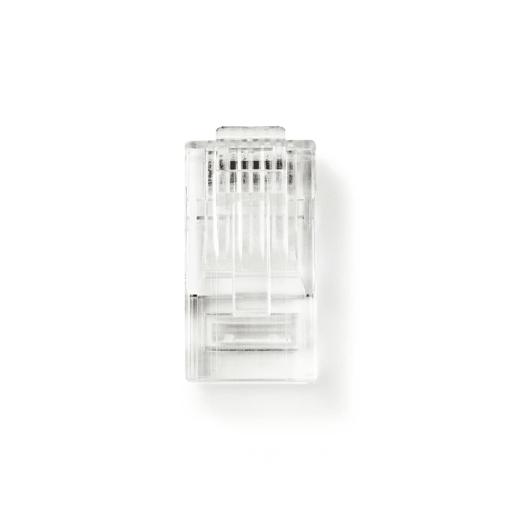 RJ45-Connector Male Stranded UTP CAT5 Recht Verguld 10 Stuks PVC Transparant Doos