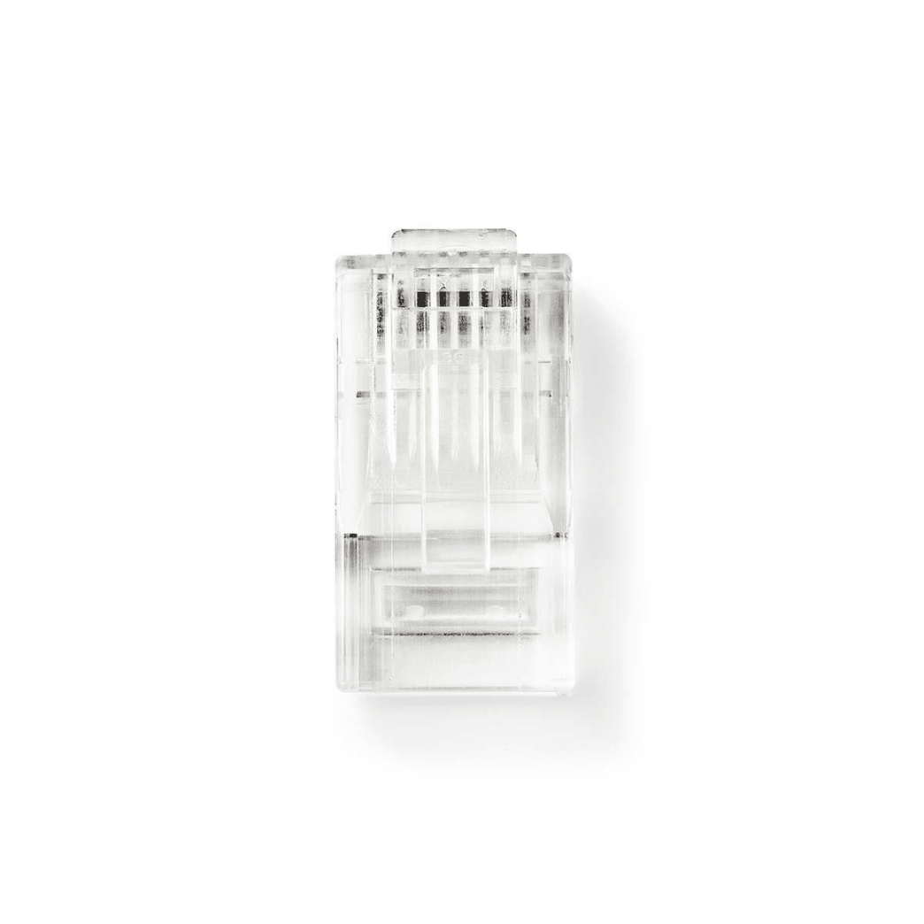 RJ45-Connector Male UTP CAT5 Recht Verguld 10 Stuks PVC Transparant Polybag