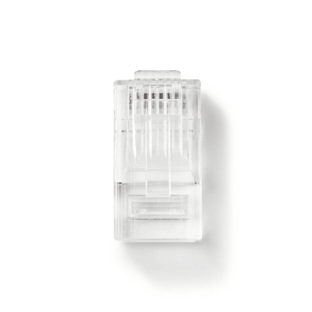 RJ45-Connector RJ45 Pass Through Solid UTP CAT5 Recht Verguld 10 Stuks PVC Transparant Polybag