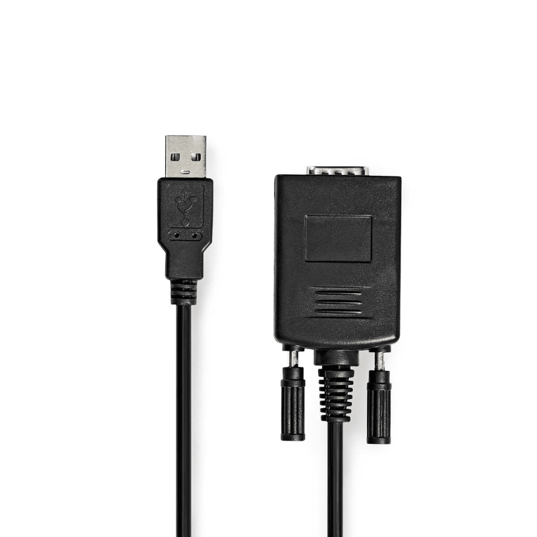 RS232-Converter USB-A Male RS232 Vernikkeld 0.90 m Rond PVC Zwart Doos
