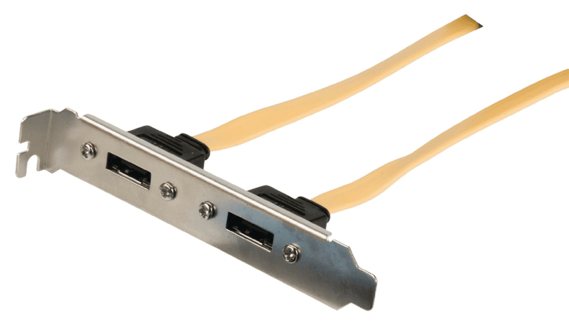 SATA 6 Gb/s Kabel Intern 2x SATA 7-Pins Female - 2x SATA 7-Pins Beugel 0.50 m Geel
