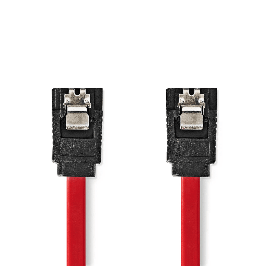 SATA Kabel 1.5 Gbps SATA 7-Pins Female SATA 7-Pins Female Vernikkeld 0.50 m Plat PVC Rood Doos