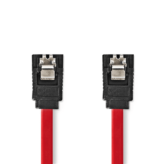 SATA Kabel 3 Gbps SATA 7-Pins Female SATA 7-Pins Female Vernikkeld 0.50 m Plat PVC Rood Doos