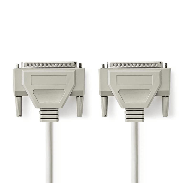 Seriële Kabel D-SUB 37-Pins Male D-SUB 37-Pins Male Vernikkeld 1.00 m Rond PVC Ivoor Polybag