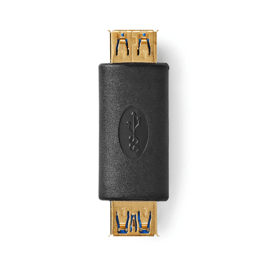 USB-A Adapter USB 3.2 Gen 1 USB-A Female USB-A Female 5 Gbps Rond Verguld Antraciet Doos