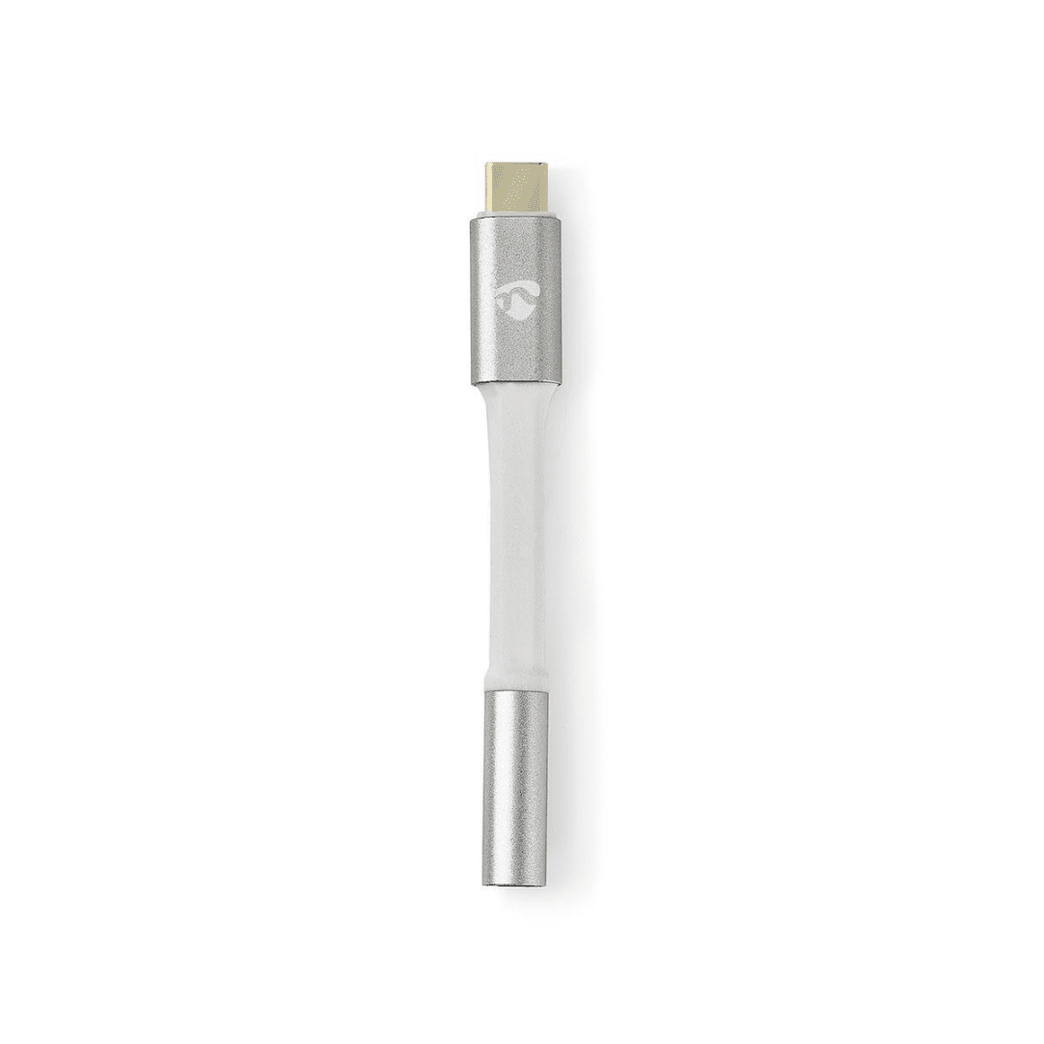 USB-C Adapter USB 2.0 USB-C Male 3,5 mm Female 0.08 m Rond Verguld Gevlochten / Nylon Wit / Zilver Cover Window Box