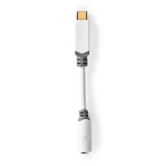 USB-C Adapter USB 2.0 USB-C Male 3,5 mm Female 0.10 m Rond Verguld PVC Wit Doos