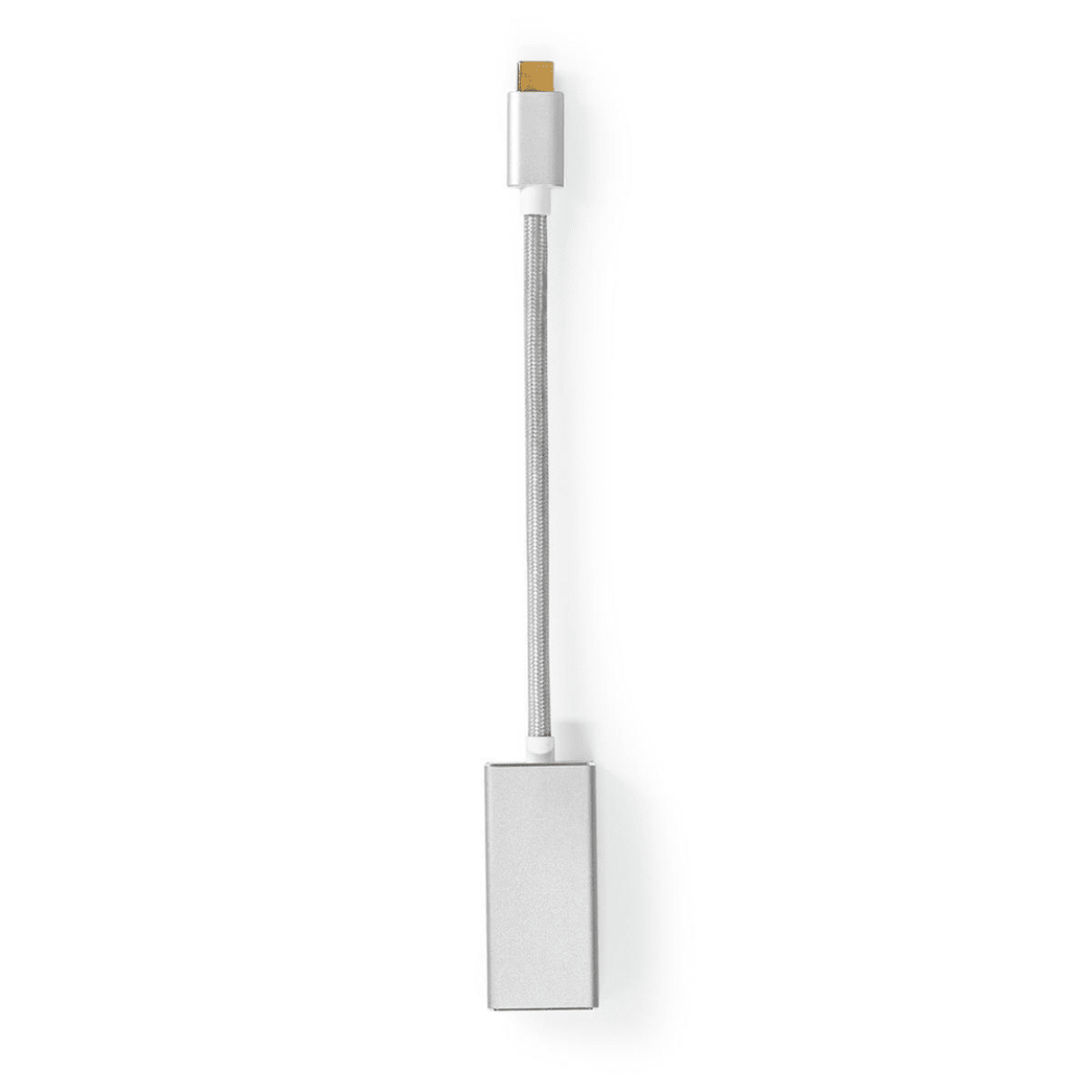 USB-C Adapter USB 3.2 Gen 1 USB-C Male DisplayPort Female 0.20 m Rond Verguld Gevlochten / Nylon Zilver Cover Window Box