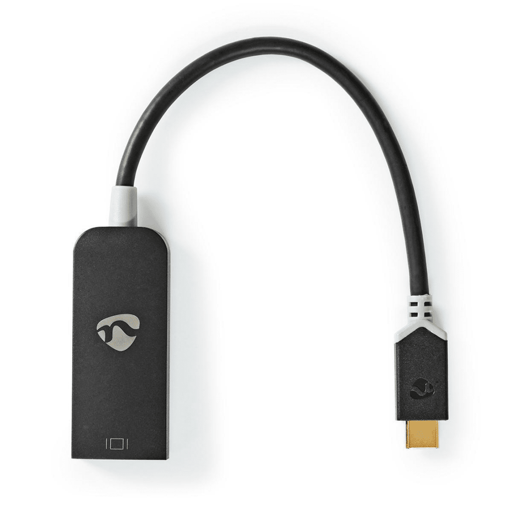 USB-C Adapter USB 3.2 Gen 1 USB-C Male DisplayPort Female 8K@30Hz 0.20 m Rond Verguld PVC Antraciet Window Box