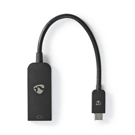 USB-C Adapter USB 3.2 Gen 1 USB-C Male DisplayPort Female 8K@60Hz 0.20 m Rond Vernikkeld PVC Zwart Doos