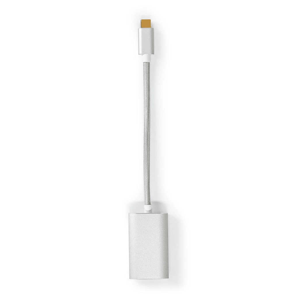 USB-C Adapter USB 3.2 Gen 1 USB-C Male DisplayPort Female / USB-C Female 4K@60Hz Power delivery 0.20 m Rond Verguld Gevlochten / Nylon Zilver Cover Window Box