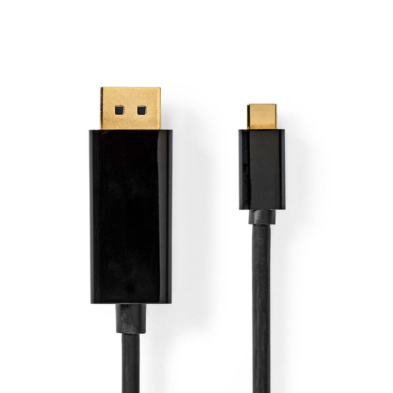 USB-C Adapter USB 3.2 Gen 1 USB-C Male DisplayPort Male 4K@60Hz 2.00 m Rond Verguld PVC Zwart Doos