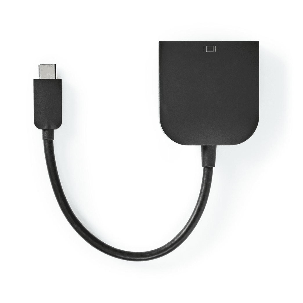 USB-C Adapter USB 3.2 Gen 1 USB-C Male DVI-D 24+1-Pins Female 1080p 0.20 m Rond Vernikkeld PVC Zwart Polybag