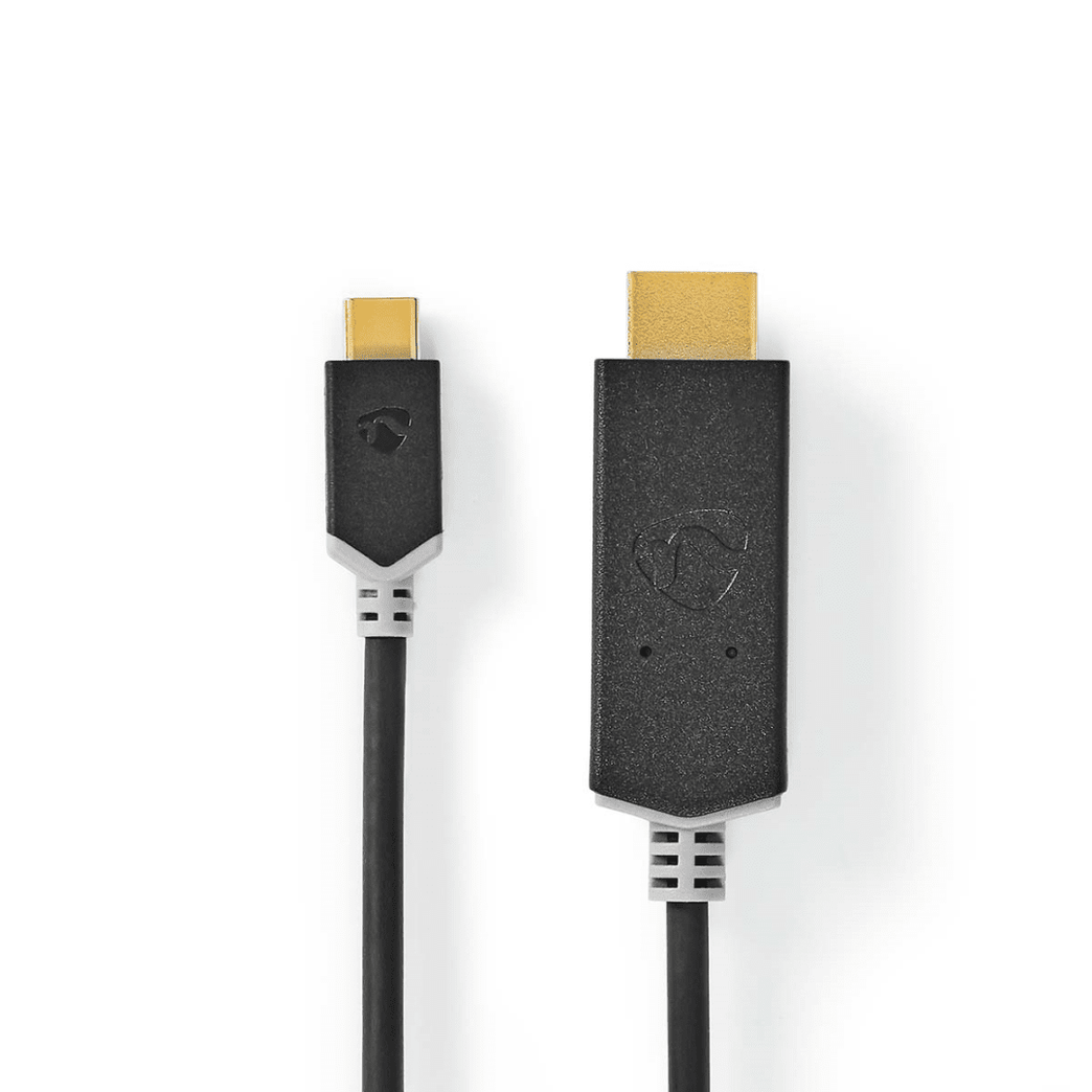USB-C Adapter USB 3.2 Gen 1 USB-C Male HDMI Connector 4K@60Hz 2.00 m Rond Verguld PVC Antraciet Doos
