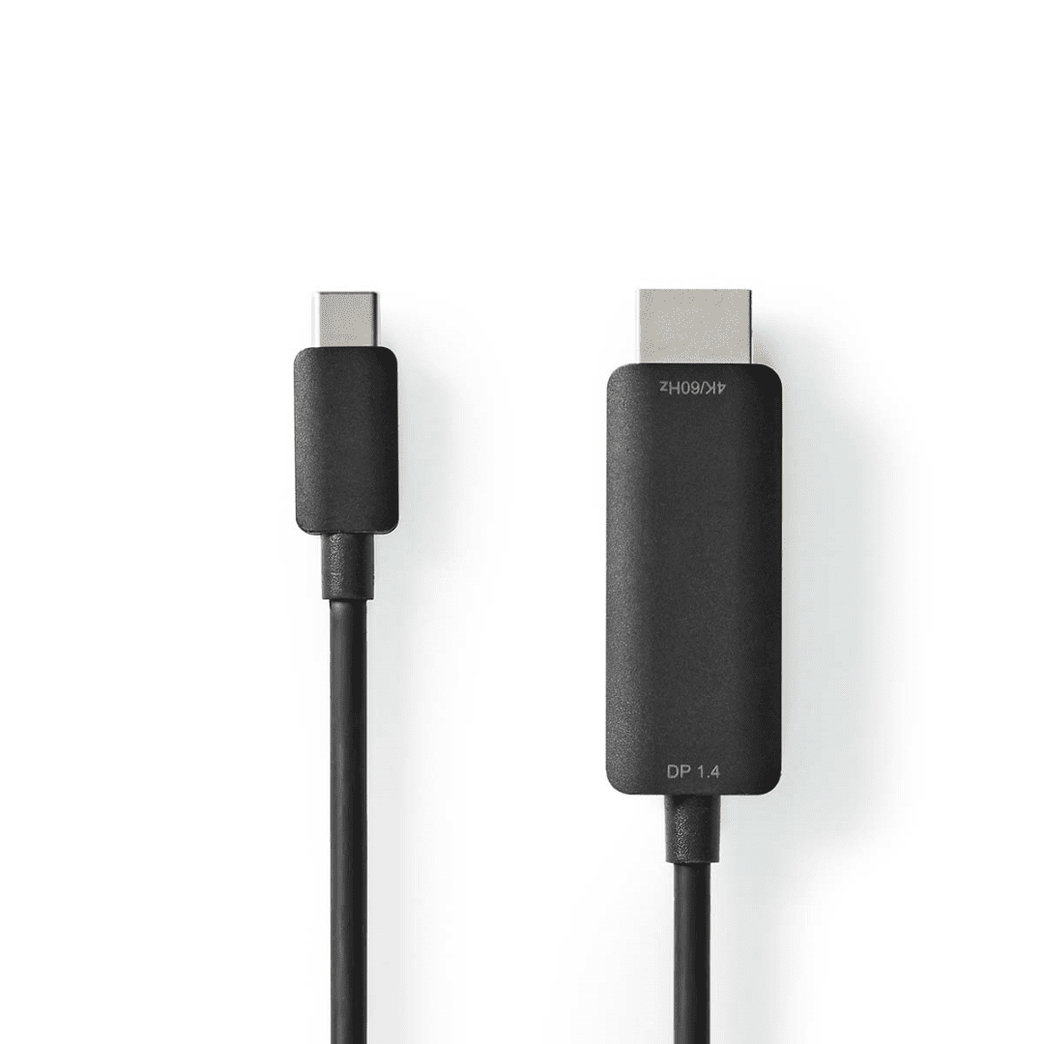 USB-C Adapter USB 3.2 Gen 1 USB-C Male HDMI Connector 4K@60Hz 2.00 m Rond Vernikkeld PVC Zwart Doos