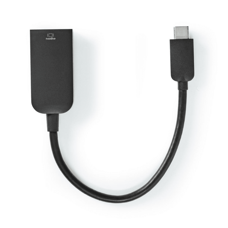 USB-C Adapter USB 3.2 Gen 1 USB-C Male HDMI Female 4K@60Hz 0.20 m Rond Vernikkeld PVC Zwart Polybag