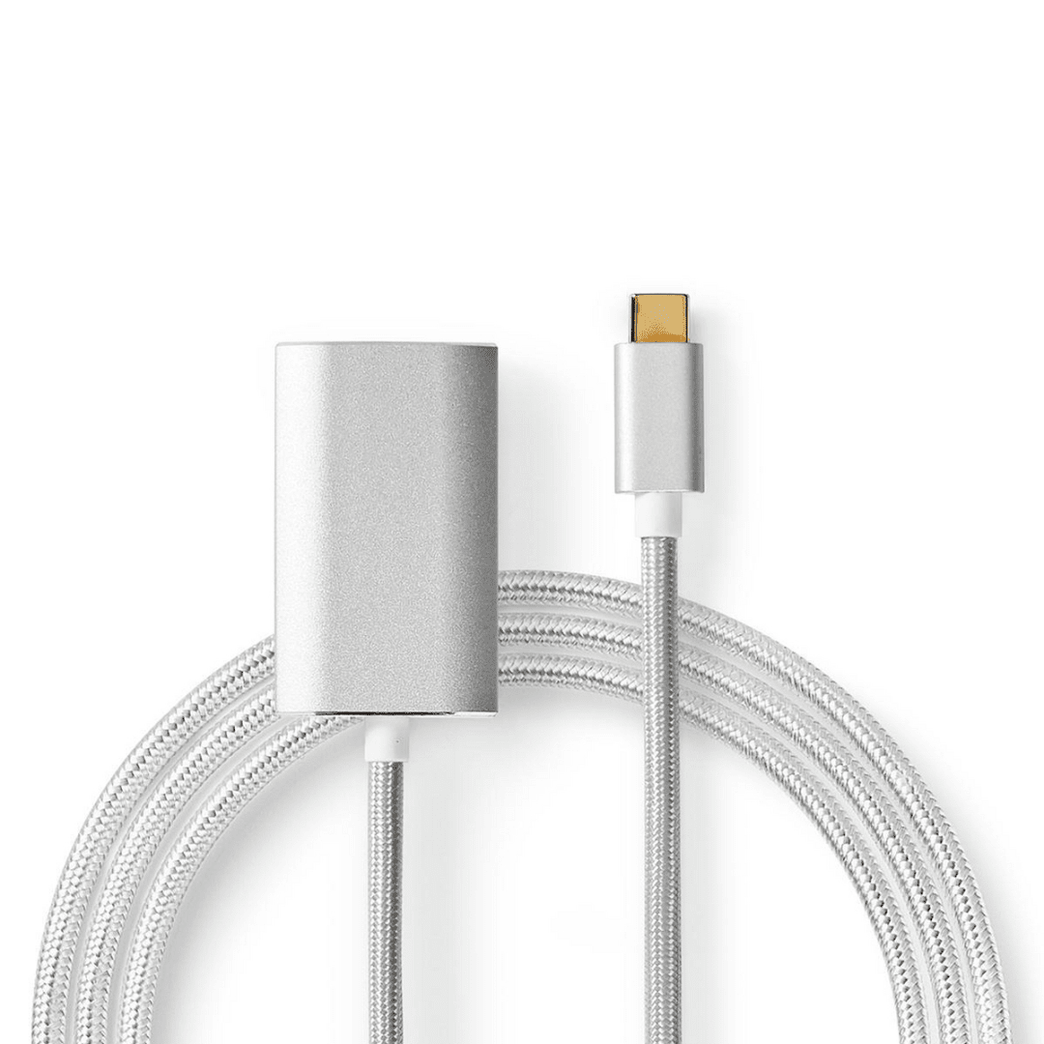 USB-C Adapter USB 3.2 Gen 1 USB-C Male HDMI Female 4K@60Hz Power delivery 2.00 m Rond Verguld Gevlochten / Nylon Zilver Cover Window Box