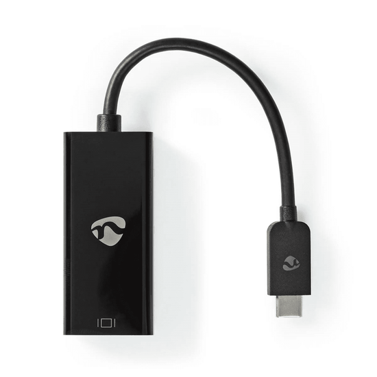USB-C Adapter USB 3.2 Gen 1 USB-C Male Mini DisplayPort Female 8K@60Hz 0.20 m Rond Vernikkeld PVC Zwart Doos