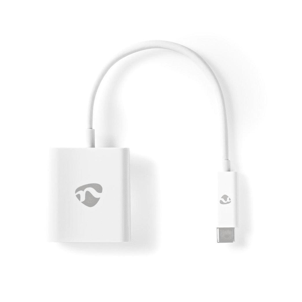 USB-C Adapter USB 3.2 Gen 1 USB-C Male VGA Female 15p 1080p 5 Gbps 0.20 m Rond Vernikkeld PVC Wit Polybag