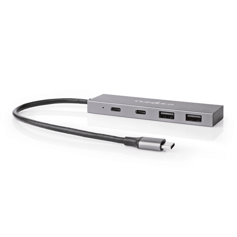 USB-Hub 1x USB-C 3.2 Gen 2 Male 2x USB-A 3.2 Gen 2 Female / 2x USB-C 3.2 Gen 2 Female 4-Poorts poort en USB 3.2 Gen 2 USB Gevoed 10 Gbps