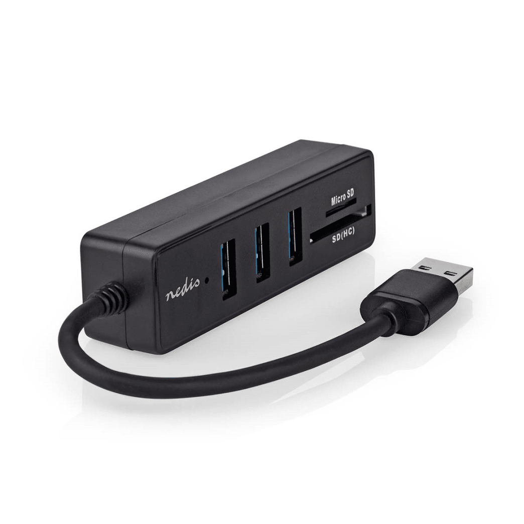 USB-Hub USB-A Male 3x USB A Female 5-Poorts poort en USB 3.2 Gen 1 USB Gevoed 5 Gbps SD & MicroSD