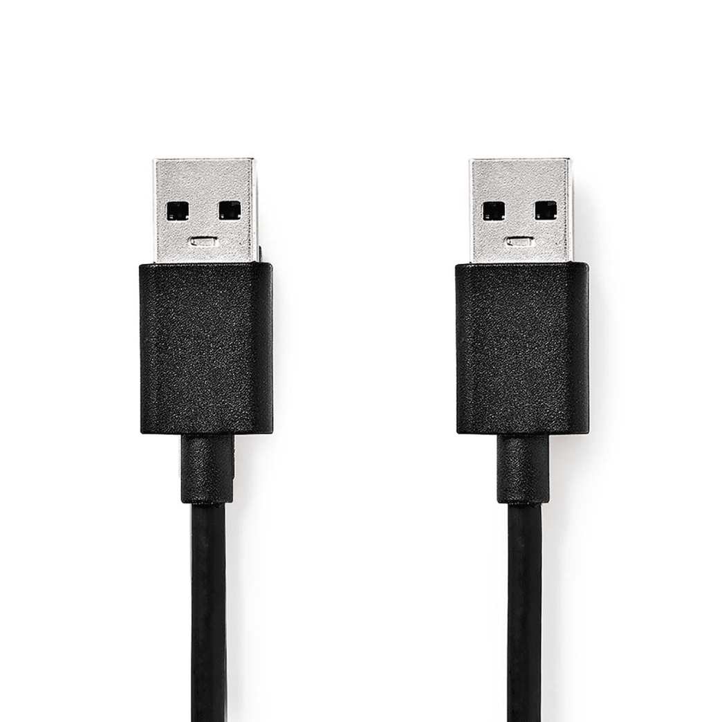 USB-Kabel USB 3.2 Gen 1 USB-A Male USB-A Male 5 Gbps Vernikkeld 1.00 m Rond PVC Zwart Doos