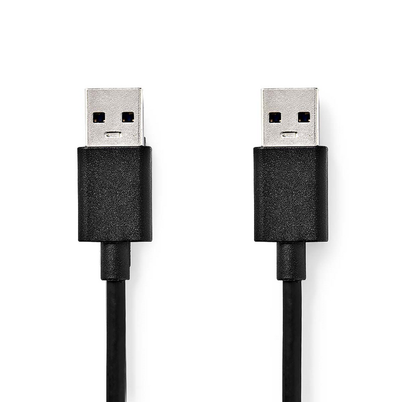 USB-Kabel USB 3.2 Gen 1 USB-A Male USB-A Male 5 Gbps Vernikkeld 2.00 m Rond PVC Zwart Doos