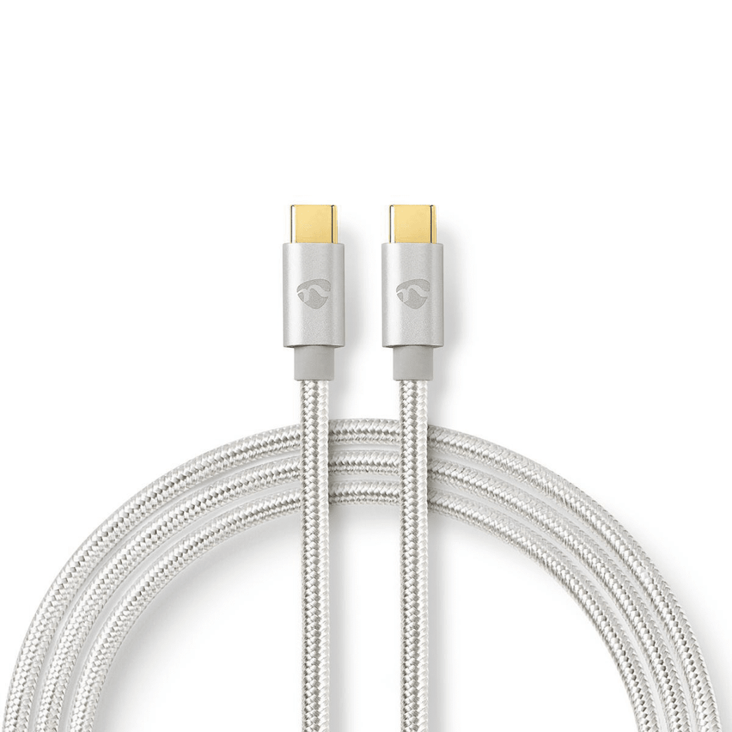 USB-Kabel USB 3.2 Gen 1 USB-C Male USB-C Male 60 W 4K@60Hz 5 Gbps Verguld 2.00 m Rond Gevlochten / Nylon Aluminium Cover Window Box