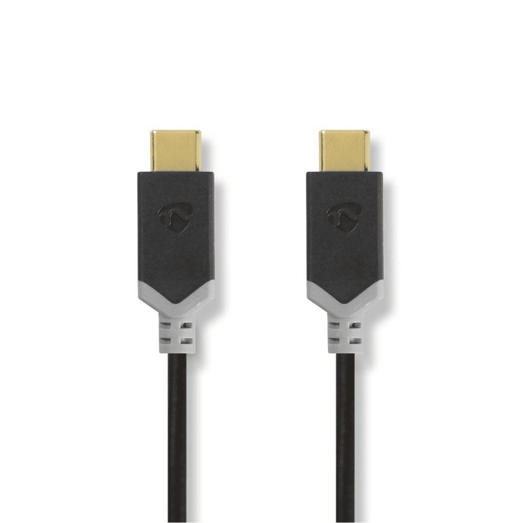 USB-Kabel USB 3.2 Gen 1 USB-C Male USB-C Male 60 W 4K@60Hz 5 Gbps Verguld 2.00 m Rond PVC Zwart Doos