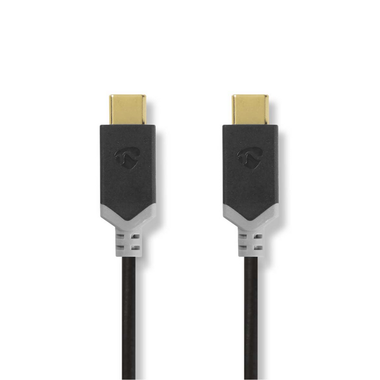 USB-Kabel USB 3.2 Gen 1 USB-C Male USB-C Male 60 W 4K@60Hz 5 Gbps Verguld 2.00 m Rond PVC Zwart Doos