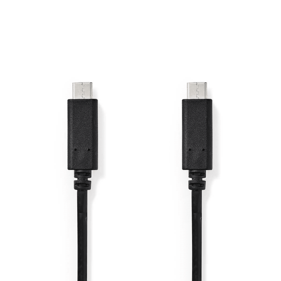 USB-Kabel USB 3.2 Gen 1 USB-C Male USB-C Male 60 W 4K@60Hz 5 Gbps Vernikkeld 2.00 m Rond PVC Zwart Polybag