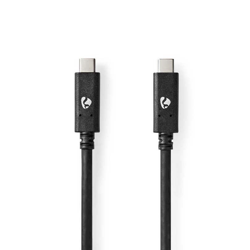 USB-Kabel USB 3.2 Gen 2 USB-C Male USB-C Male 100 W 4K@60Hz 10 Gbps Vernikkeld 1.00 m Rond PVC Zwart Doos
