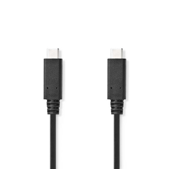 USB-Kabel USB 3.2 Gen 2 USB-C Male USB-C Male 100 W 8K@30Hz 10 Gbps Vernikkeld 1.00 m Rond PVC Zwart Envelop