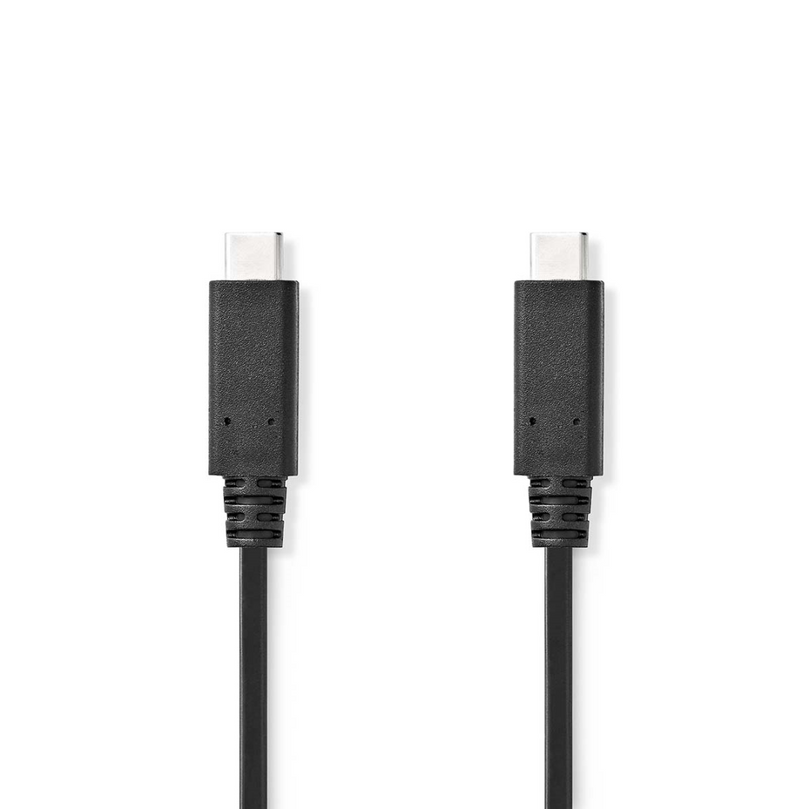 USB-Kabel USB 3.2 Gen 2 USB-C Male USB-C Male 100 W 8K@30Hz 10 Gbps Vernikkeld 1.00 m Rond PVC Zwart Envelop