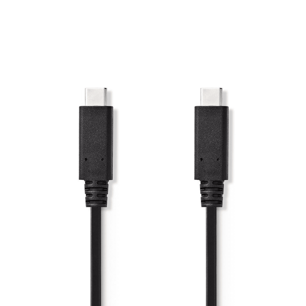 USB-Kabel USB 3.2 Gen 2 USB-C Male USB-C Male 15 W 10 Gbps Vernikkeld 1.00 m Rond PVC Zwart Label