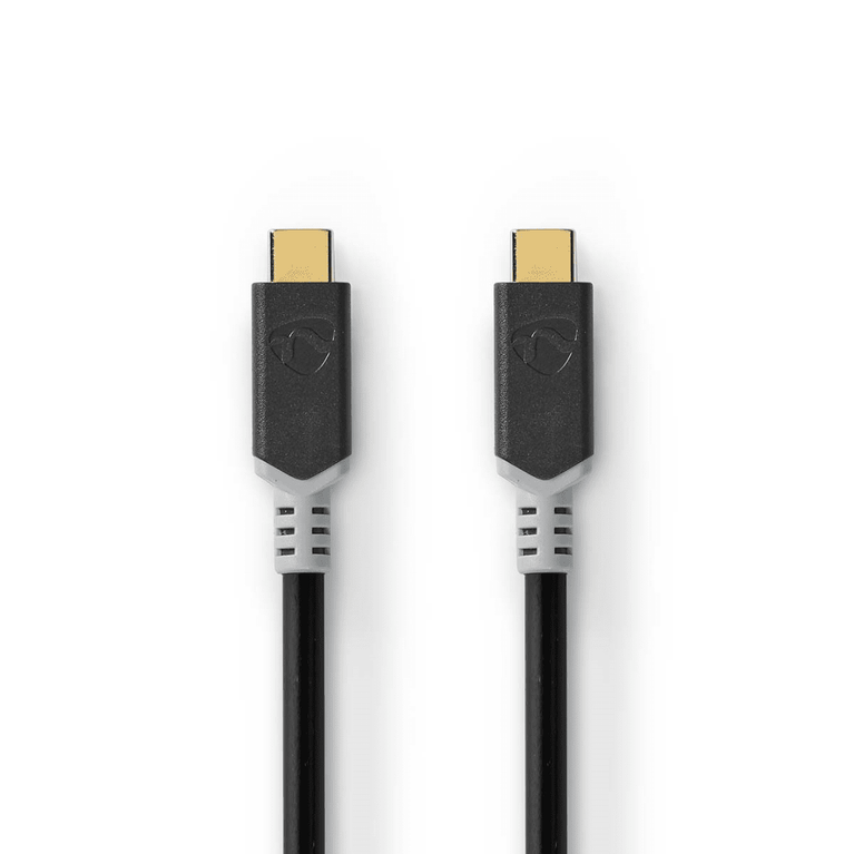 USB-Kabel USB 3.2 Gen 2x2 USB-C Male USB-C Male 100 W 4K@60Hz 20 Gbps Verguld 1.00 m Rond PVC Antraciet Window Box
