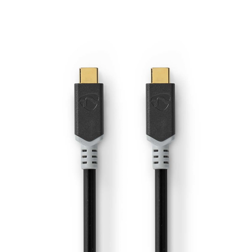 USB-Kabel USB 3.2 Gen 2x2 USB-C Male USB-C Male 100 W 4K@60Hz 20 Gbps Verguld 2.00 m Rond PVC Zilver Doos