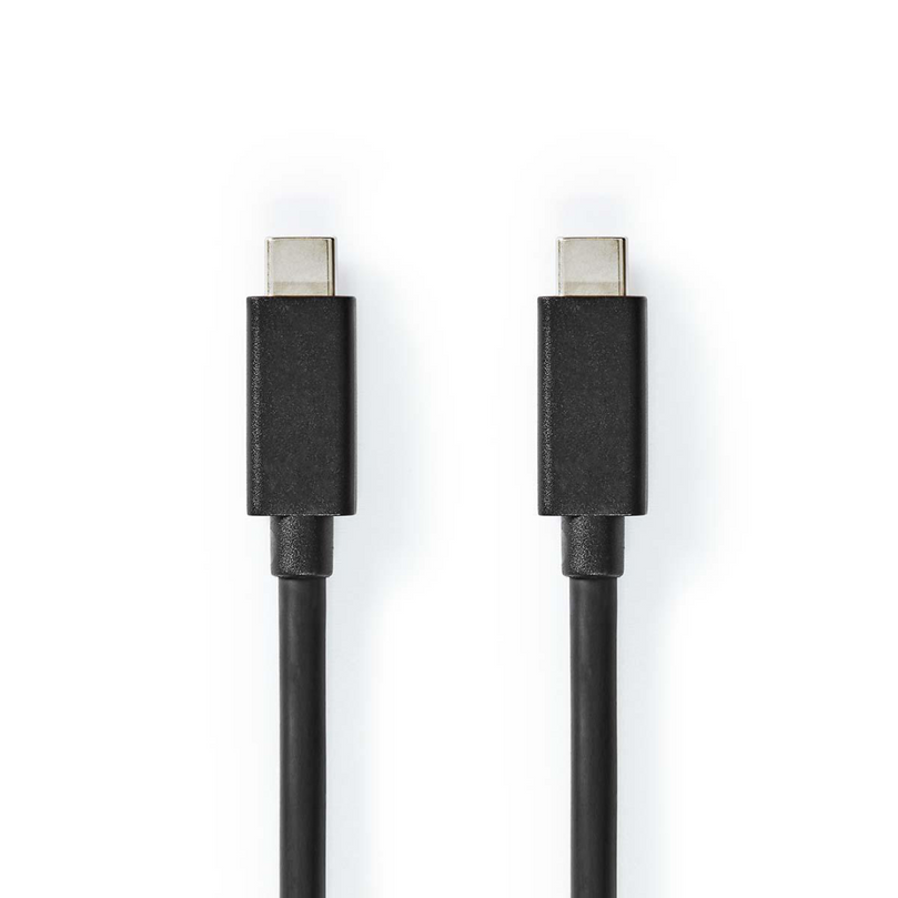 USB-Kabel USB 3.2 Gen 2x2 USB-C Male USB-C Male 100 W 4K@60Hz 20 Gbps Vernikkeld 1.00 m Rond PVC Zwart Envelop