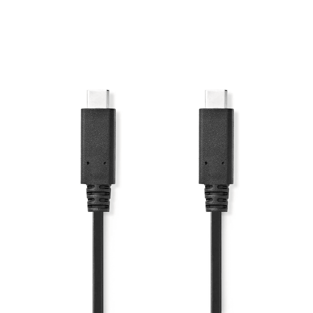 USB-Kabel USB 3.2 Gen 2x2 USB-C Male USB-C Male 240 W 8K@30Hz 20 Gbps Vernikkeld 1.00 m Rond PVC Zwart Label