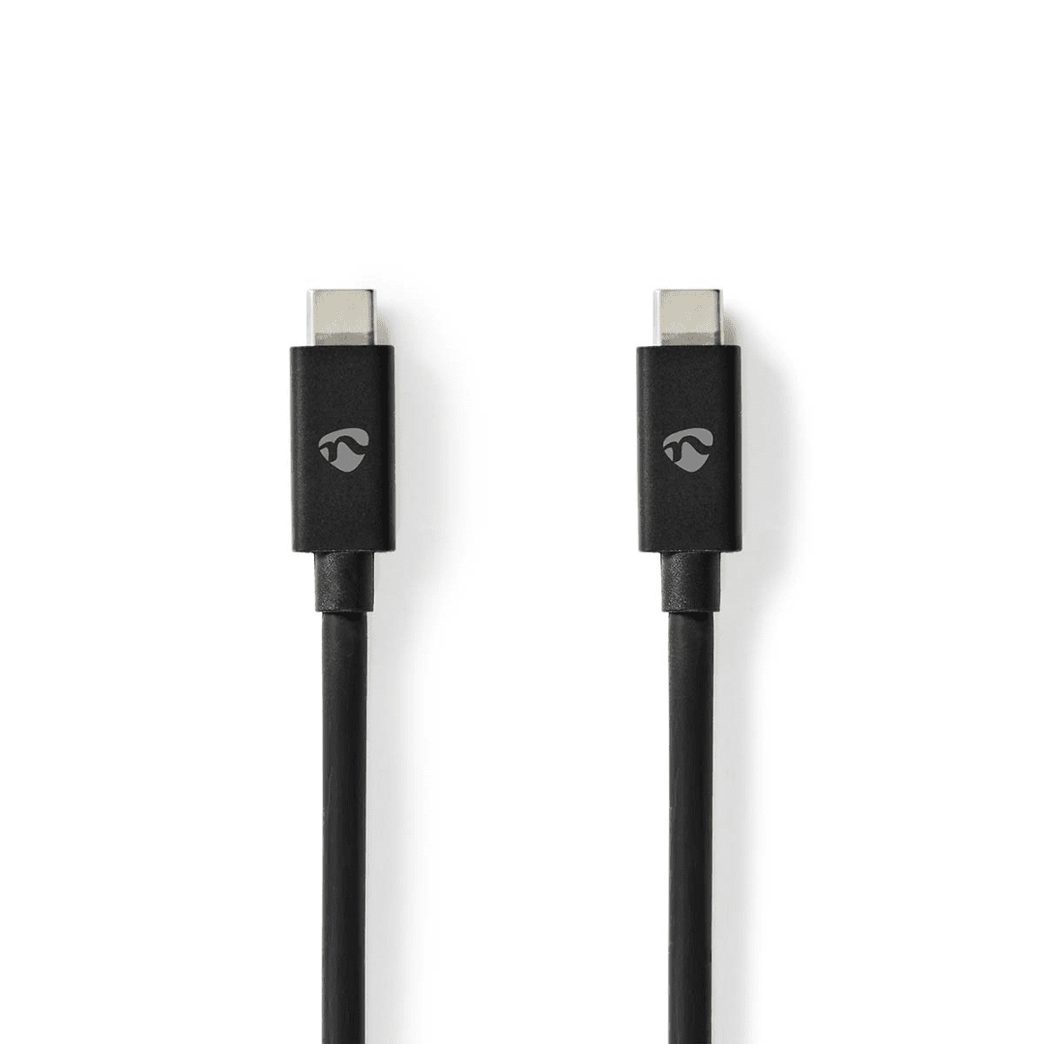 USB-Kabel USB 4.0 Gen 2x2 USB-C Male USB-C Male 240 W 8K@60Hz 20 Gbps Vernikkeld 2.00 m Rond PVC Zwart Doos