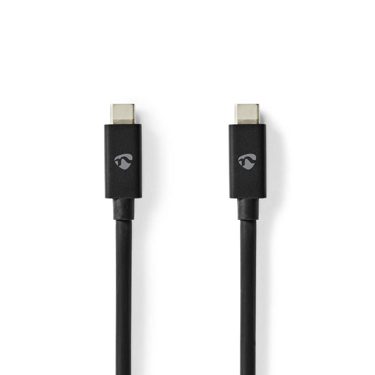 USB-Kabel USB 4.0 Gen 3x2 USB-C Male USB-C Male 240 W 8K@60Hz 40 Gbps Vernikkeld 1.00 m Rond PVC Zwart Doos