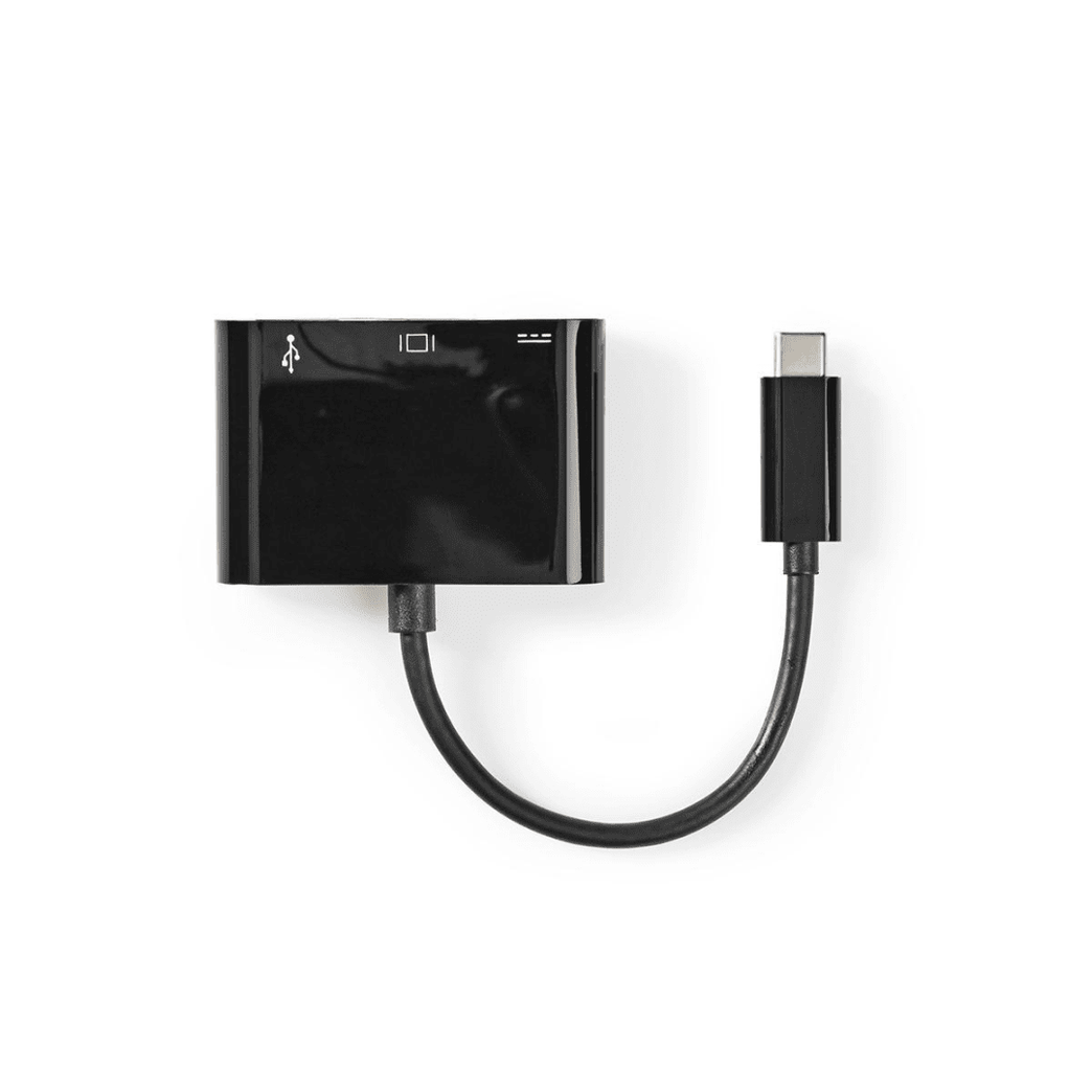 USB Multi-Port Adapter USB 3.1 USB-C Male HDMI Output / USB-A Female / USB-C Female 5 Gbps 0.20 m Rond Vernikkeld PVC Zwart Label