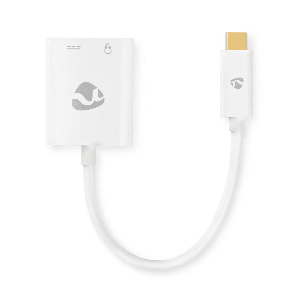 USB Multi-Port Adapter USB 3.1 USB-C Male USB-C Female / 3,5 mm Female 0.15 m Rond Vernikkeld PVC Wit Window Box