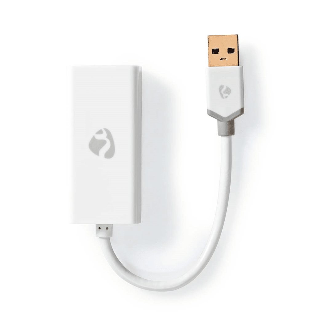USB-netwerkadapter USB 3.2 Gen 1 1 Gbps USB-A Male RJ45 Female 0.20 m Rond Verguld Koper Wit Doos