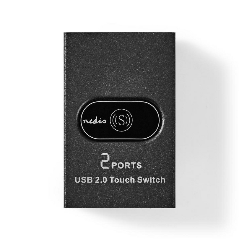 USB-Switch 2 poort en 1x USB A 2x USB B Female 480 Gbps Metaal Zwart