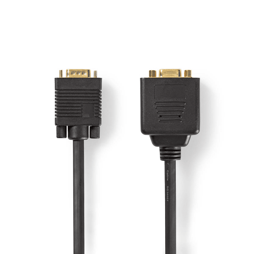 VGA-Kabel VGA Male 2x VGA Female Verguld Maximale resolutie: 1280x768 0.20 m Rond ABS Zwart Polybag