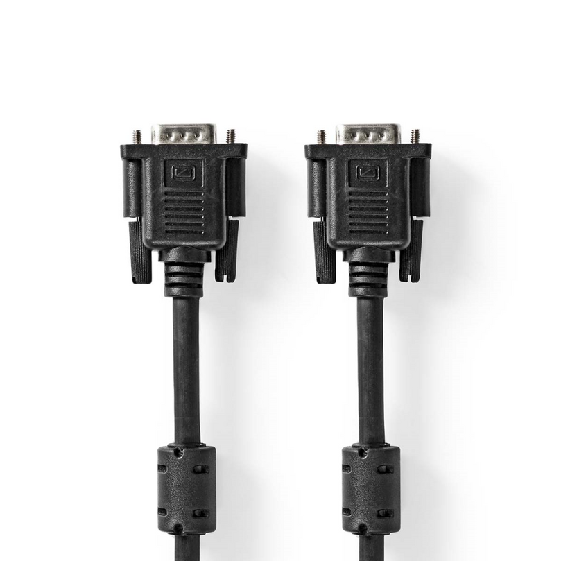 VGA-Kabel VGA Male VGA Male Vernikkeld Maximale resolutie: 1280x768 10.0 m Rond ABS Zwart Label